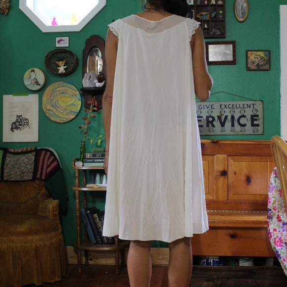 VINTAGE ROSES AND LACE SLIP BABYDOLLCORE DRESS - Picture 5 of 13